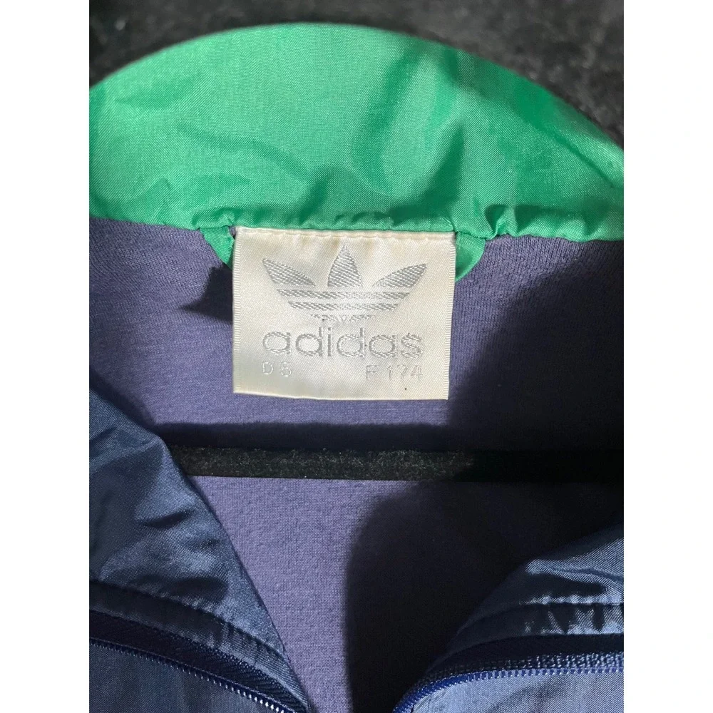 Vintage Adidas Windbreaker Jacket 90s Color Block Trefoil Navy Purple Green M/L